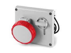 DIS4051686 Розетка панельная с механической блокировкой и верхним расположением разъема IP67 16А 3P+E 400В ДКС | DKC