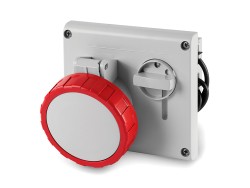 DIS4053287 Розетка панельная с механической блокировкой и верхним расположением разъема IP67 32А 3P+E+N 400В ДКС | DKC