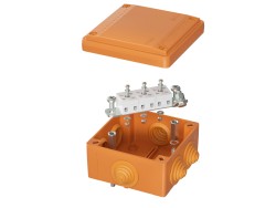 Коробка пластиковая FS с кабельными вводами и клеммниками, IP55,100х100х50 мм, 5р, 450V, 10A, 6 мм2