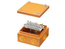 Коробка стальная FS с кабельными вводами и клеммниками, IP55, 150х150х80 мм, 4р, 450V, 32A, 10 мм2, нерж.контакт