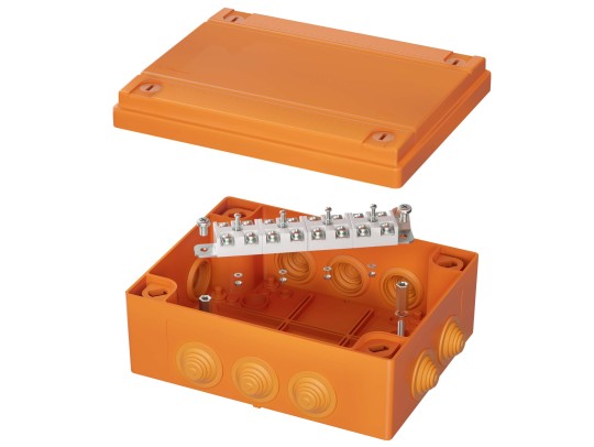 FSB211204 Коробка пластиковая FS с кабельными вводами и клеммниками, IP55, 150х110х70 мм, 12р, 450V, 6A, 4 мм2 ДКС | DKC