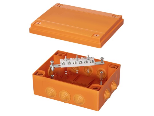 FSK41610 Коробка пластиковая FS с кабельными вводами и клеммниками, IP55, 240x190x90 мм, 6р, 450V, 32A, 10 мм2, нерж.контакт ДКС | DKC
