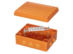 Коробка пластиковая FS с кабельными вводами и клеммниками, IP55, 240x190x90 мм, 6р, 450V, 32A, 10 мм2, нерж.контакт