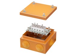 Коробка стальная FS с кабельными вводами и клеммниками, IP55, 150х150х80 мм, 5р, 450V, 30A, 16 мм2