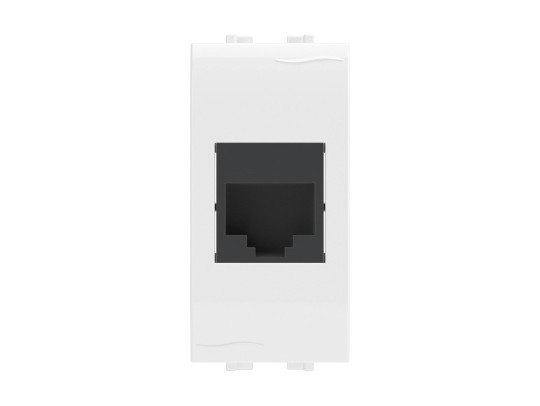 Компьютерная розетка RJ-45, кат.5E (разъем AMP), белая, 1мод. 76646B Компьютерная розетка RJ-45, кат.5E (разъем AMP), белая, 1мод. ДКС | DKC