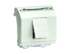 75669S Ком.роз. RJ45 кат.6 экран., 8P8C, Brava, слон.кость, 2мод ДКС | DKC