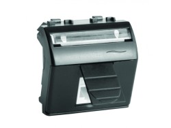 Компьютерная розетка RJ45 кат.5e, Brava, черная, 2мод 77655N Компьютерная розетка RJ45 кат.5e, Brava, черная, 2мод ДКС | DKC
