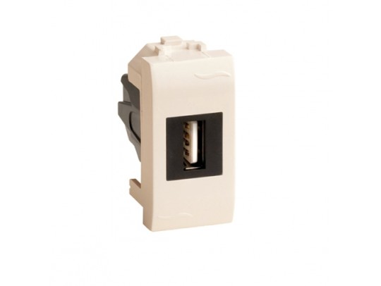 USB 2.0 розетка, Brava, сл кость, 1 мод. 75200S USB 2.0 розетка, Brava, сл кость, 1 мод. ДКС | DKC