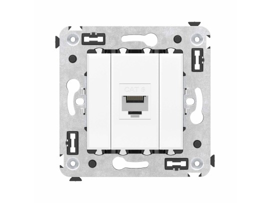 4400693 Компьютерная розетка RJ-45 без шторки в стену, кат.6 одинарная, &quot;Avanti&quot;, &quot;Белое облако&quot; ДКС | DKC