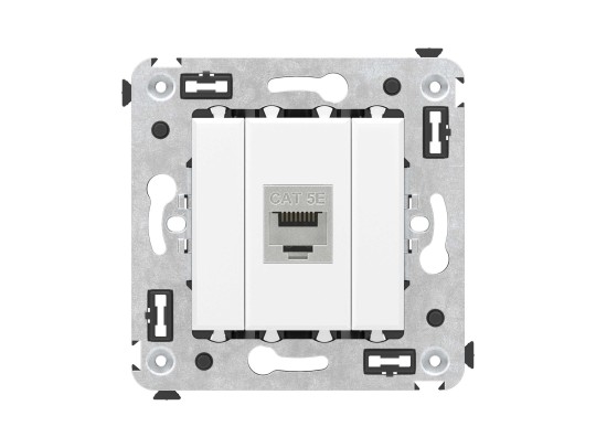 4400763 Компьютерная розетка RJ-45 без шторки в стену, кат.5e одинарная экранированная, &quot;Avanti&quot;, &quot;Белое облако&quot; ДКС | DKC