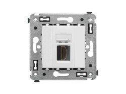 4400253 HDMI розетка одинарная в стену, тип А-А, &quot;Avanti&quot;, &quot;Белое облако&quot; ДКС | DKC