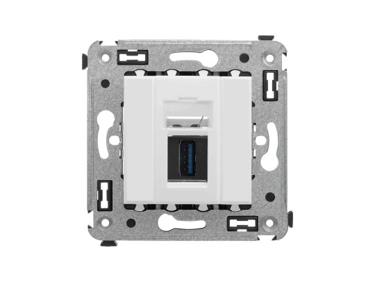 USB 3.0 розетка одинарная в стену, тип А-А, "Avanti", "Белое облако" 4400303 USB 3.0 розетка одинарная в стену, тип А-А, "Avanti", "Белое облако" ДКС | DKC