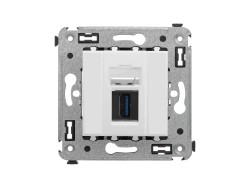 USB 3.0 розетка одинарная в стену, тип А-А, "Avanti", "Белое облако" 4400303 USB 3.0 розетка одинарная в стену, тип А-А, "Avanti", "Белое облако" ДКС | DKC