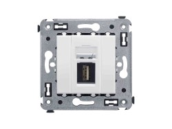 USB 2.0 розетка одинарная в стену, тип А-А, "Avanti", "Белое облако" 4400403 USB 2.0 розетка одинарная в стену, тип А-А, "Avanti", "Белое облако" ДКС | DKC