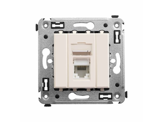 Компьютерная розетка RJ-45 в стену, кат.6 одинарная,"Avanti", "Ванильная дымка" 4405293 Компьютерная розетка RJ-45 в стену, кат.6 одинарная,"Avanti", "Ванильная дымка" ДКС | DKC