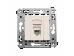 Компьютерная розетка RJ-45 в стену, кат.6 одинарная,"Avanti", "Ванильная дымка" 4405293 Компьютерная розетка RJ-45 в стену, кат.6 одинарная,"Avanti", "Ванильная дымка" ДКС | DKC