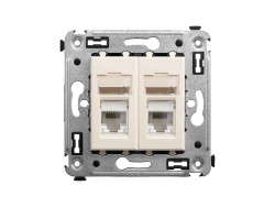 Компьютерная розетка RJ-45 в стену, кат.6 двойная,"Avanti", "Ванильная дымка" 4405294 Компьютерная розетка RJ-45 в стену, кат.6 двойная,"Avanti", "Ванильная дымка" ДКС | DKC