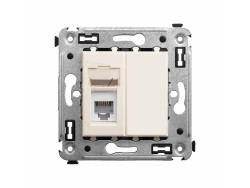 Телефонная розетка RJ-12 в стену одинарная, "Avanti", "Ванильная дымка" 4405313 Телефонная розетка RJ-12 в стену одинарная, "Avanti", "Ванильная дымка" ДКС | DKC