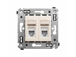 Телефонная розетка RJ-12 в стену двойная, "Avanti", "Ванильная дымка" 4405314 Телефонная розетка RJ-12 в стену двойная, "Avanti", "Ванильная дымка" ДКС | DKC