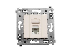 Компьютерная розетка RJ-45 в стену, кат.6А одинарная, "Avanti", "Ванильная дымка" 4405373 Компьютерная розетка RJ-45 в стену, кат.6А одинарная, "Avanti", "Ванильная дымка" ДКС | DKC