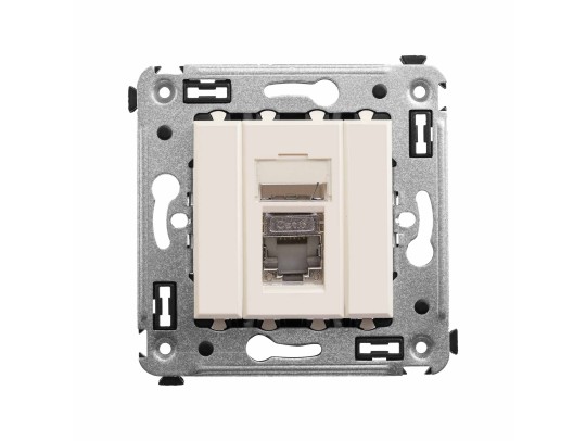 Компьютерная розетка RJ-45 в стену, кат.6 одинарная экранированная, "Avanti","Ванильная дымка" 4405393 Компьютерная розетка RJ-45 в стену, кат.6 одинарная экранированная, "Avanti","Ванильная дымка" ДКС | DKC