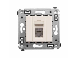 Компьютерная розетка RJ-45 в стену, кат.6 одинарная экранированная, "Avanti","Ванильная дымка" 4405393 Компьютерная розетка RJ-45 в стену, кат.6 одинарная экранированная, "Avanti","Ванильная дымка" ДКС | DKC