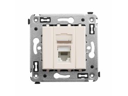 Компьютерная розетка RJ-45 в стену, кат.5e одинарная, "Avanti","Ванильная дымка" 4405463 Компьютерная розетка RJ-45 в стену, кат.5e одинарная, "Avanti","Ванильная дымка" ДКС | DKC