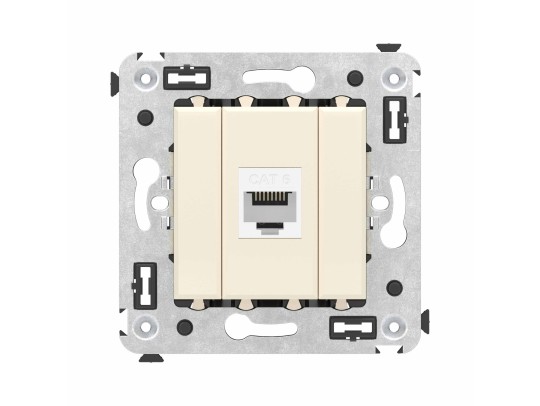 Компьютерная розетка RJ-45 без шторки в стену, кат.6 одинарная, "Avanti", "Ванильная дымка" 4405693 Компьютерная розетка RJ-45 без шторки в стену, кат.6 одинарная, "Avanti", "Ванильная дымка" ДКС | DKC