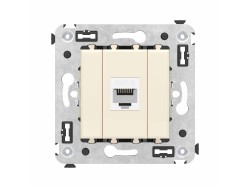 Компьютерная розетка RJ-45 без шторки в стену, кат.6 одинарная, "Avanti", "Ванильная дымка" 4405693 Компьютерная розетка RJ-45 без шторки в стену, кат.6 одинарная, "Avanti", "Ванильная дымка" ДКС | DKC
