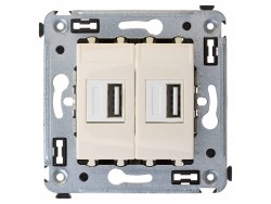 USB зарядное устройство в стену, "Avanti", "Ванильная дымка" 4405543 USB зарядное устройство в стену, "Avanti", "Ванильная дымка" ДКС | DKC