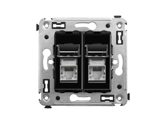Компьютерная розетка RJ-45 в стену, кат.5e двойная экранированная,"Avanti", "Черный квадрат" 4402364 Компьютерная розетка RJ-45 в стену, кат.5e двойная экранированная,"Avanti", "Черный квадрат" ДКС | DKC