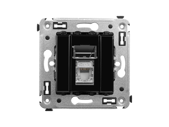 Компьютерная розетка RJ-45 в стену, кат.6 одинарная экранированная, "Avanti", "Черный квадрат" 4402393 Компьютерная розетка RJ-45 в стену, кат.6 одинарная экранированная, "Avanti", "Черный квадрат" ДКС | DKC