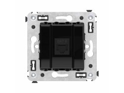 Компьютерная розетка RJ-45 без шторки в стену, кат.6 одинарная, "Avanti", "Черный квадрат" 4402693 Компьютерная розетка RJ-45 без шторки в стену, кат.6 одинарная, "Avanti", "Черный квадрат" ДКС | DKC