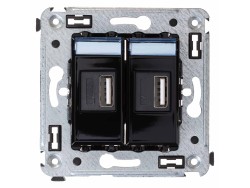 USB зарядное устройство в стену, "Avanti", "Черный квадрат" 4402543 USB зарядное устройство в стену, "Avanti", "Черный квадрат" ДКС | DKC