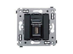 USB 2.0 розетка одинарная в стену, тип А-А, "Avanti", "Черный квадрат" 4402403 USB 2.0 розетка одинарная в стену, тип А-А, "Avanti", "Черный квадрат" ДКС | DKC