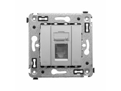 Компьютерная розетка RJ-45 в стену, кат.6А одинарная, "Avanti", "Закаленная сталь" 4404373 Компьютерная розетка RJ-45 в стену, кат.6А одинарная, "Avanti", "Закаленная сталь" ДКС | DKC