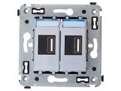 USB зарядное устройство в стену, "Avanti", "Закаленная сталь" 4404543 USB зарядное устройство в стену, "Avanti", "Закаленная сталь" ДКС | DKC