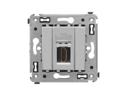 HDMI розетка одинарная в стену, тип А-А, "Avanti", "Закаленная сталь" 4404253 HDMI розетка одинарная в стену, тип А-А, "Avanti", "Закаленная сталь" ДКС | DKC