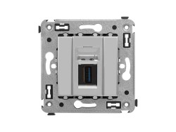 USB 3.0 розетка одинарная в стену, тип А-А, "Avanti", "Закаленная сталь" 4404303 USB 3.0 розетка одинарная в стену, тип А-А, "Avanti", "Закаленная сталь" ДКС | DKC