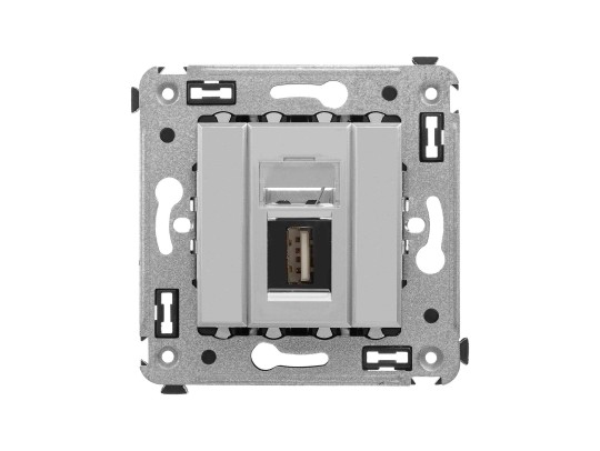 USB 2.0 розетка одинарная в стену, тип А-А, "Avanti", "Закаленная сталь" 4404403 USB 2.0 розетка одинарная в стену, тип А-А, "Avanti", "Закаленная сталь" ДКС | DKC