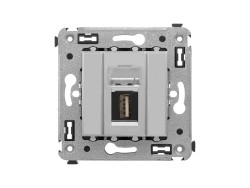 USB 2.0 розетка одинарная в стену, тип А-А, "Avanti", "Закаленная сталь" 4404403 USB 2.0 розетка одинарная в стену, тип А-А, "Avanti", "Закаленная сталь" ДКС | DKC