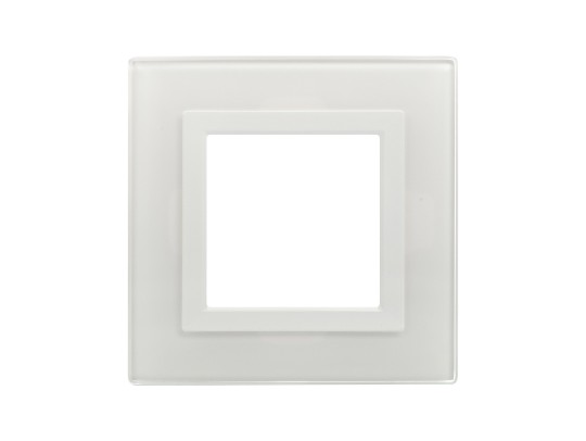 Рамка из натурального стекла, "Avanti", белая, 1 пост (2 мод.) 4400822 Рамка из натурального стекла, "Avanti", белая, 1 пост (2 мод.) ДКС | DKC