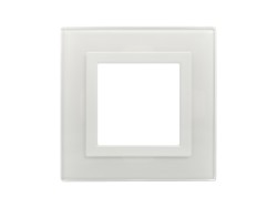 Рамка из натурального стекла, "Avanti", белая, 1 пост (2 мод.) 4400822 Рамка из натурального стекла, "Avanti", белая, 1 пост (2 мод.) ДКС | DKC