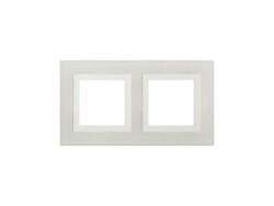 Рамка из натурального стекла, "Avanti", белая, 2 поста (4 мод.) 4400824 Рамка из натурального стекла, "Avanti", белая, 2 поста (4 мод.) ДКС | DKC