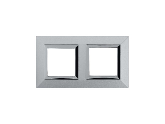 Рамка из металла, "Avanti", светло-серебристая, 2 поста (4 мод.) 4404854 Рамка из металла, "Avanti", светло-серебристая, 2 поста (4 мод.) ДКС | DKC