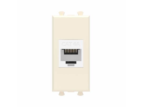 Компьютерная розетка RJ-45 без шторки модульная, кат.6А, "Avanti", "Ванильная дымка", 1 модуль 4405671 Компьютерная розетка RJ-45 без шторки модульная, кат.6А, "Avanti", "Ванильная дымка", 1 модуль ДКС | DKC