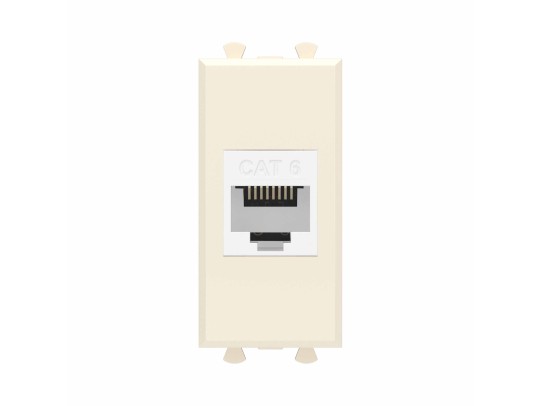 Компьютерная розетка RJ-45 без шторки модульная, кат.6, "Avanti", "Ванильная дымка", 1 модуль 4405691 Компьютерная розетка RJ-45 без шторки модульная, кат.6, "Avanti", "Ванильная дымка", 1 модуль ДКС | DKC