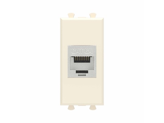 Компьютерная розетка RJ-45 без шторки модульная, кат.6А экранированная, "Avanti", "Ванильная дымка", 1 модуль 4405771 Компьютерная розетка RJ-45 без шторки модульная, кат.6А экранированная, "Avanti", "Ванильная дымка", 1 модуль ДКС | DKC