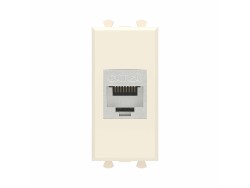 Компьютерная розетка RJ-45 без шторки модульная, кат.6А экранированная, "Avanti", "Ванильная дымка", 1 модуль 4405771 Компьютерная розетка RJ-45 без шторки модульная, кат.6А экранированная, "Avanti", "Ванильная дымка", 1 модуль ДКС | DKC