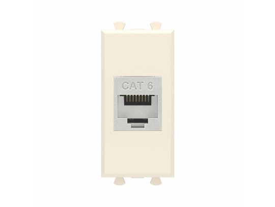 Компьютерная розетка RJ-45 без шторки модульная, кат.6 экранированная, "Avanti", "Ванильная дымка", 1 модуль 4405791 Компьютерная розетка RJ-45 без шторки модульная, кат.6 экранированная, "Avanti", "Ванильная дымка", 1 модуль ДКС | DKC